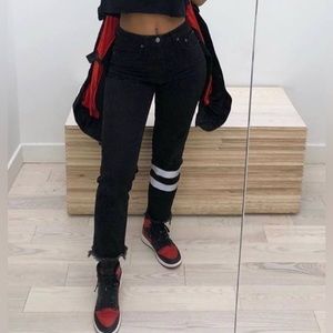 Carmar | black high rise reflective jeans NWT